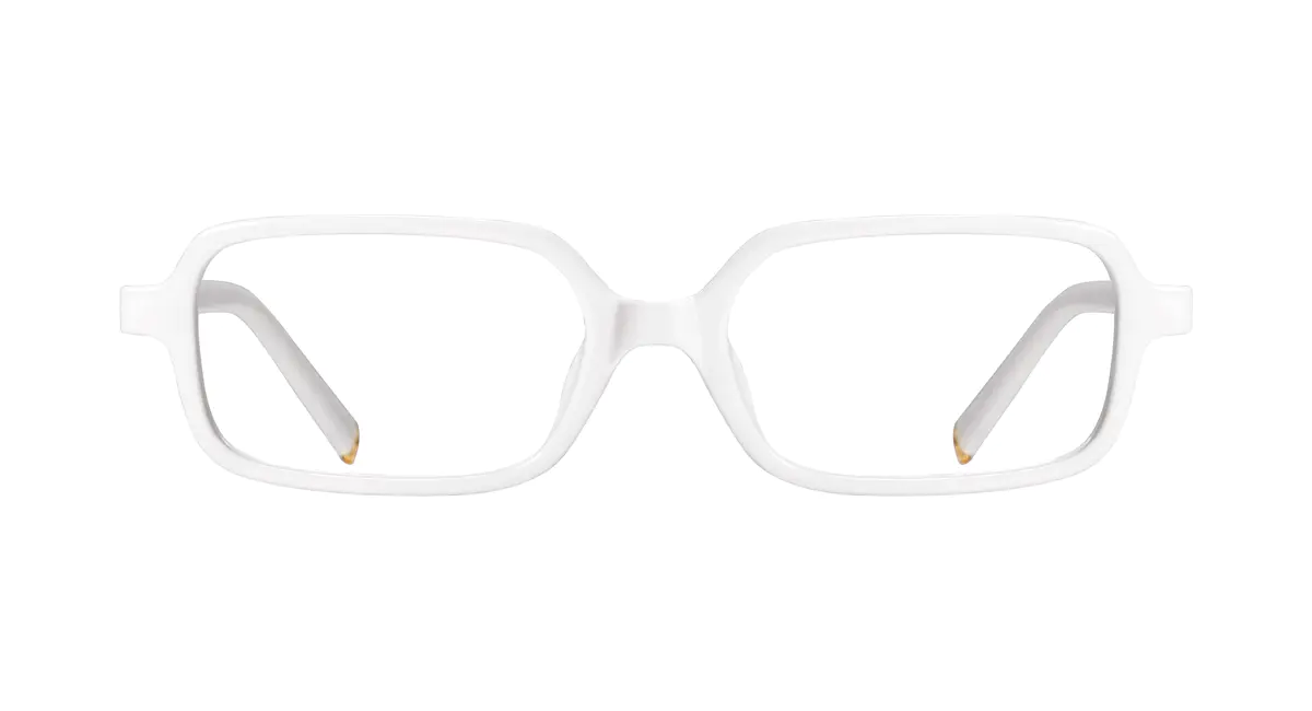 Rectangle White Eyeglasses