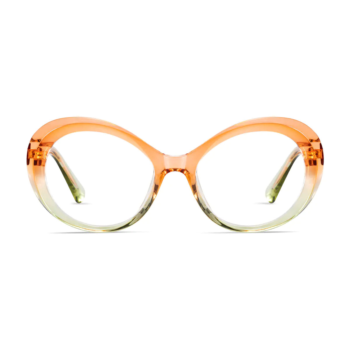Oval Transparent Orange Eyeglasses