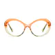 Oval Transparent Orange Eyeglasses