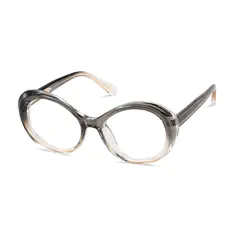 Oval Transparent Gray Eyeglasses