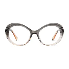 Oval Transparent Gray Eyeglasses