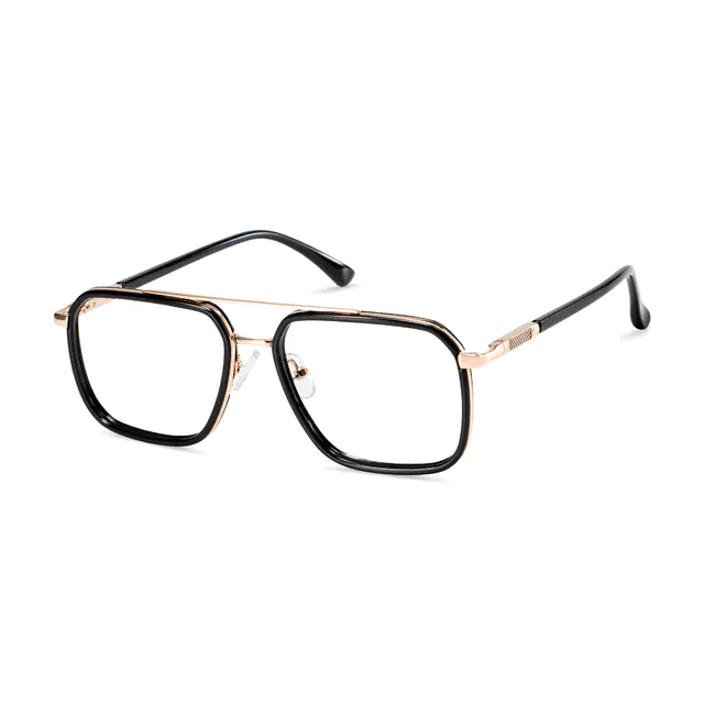 Aviator Black Gold Eyeglasses
