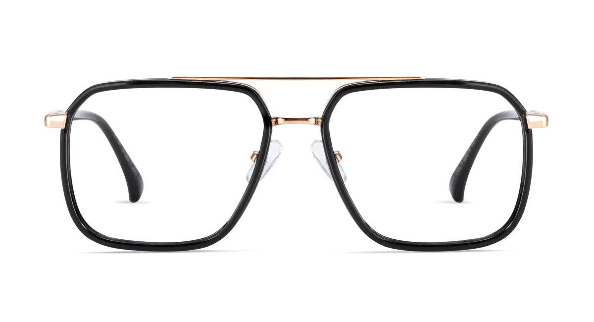 Aviator Black Gold Eyeglasses