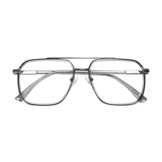 Aviator Transparent Gray Eyeglasses
