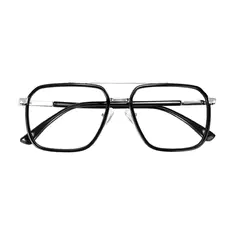 Aviator Black/Silver Eyeglasses