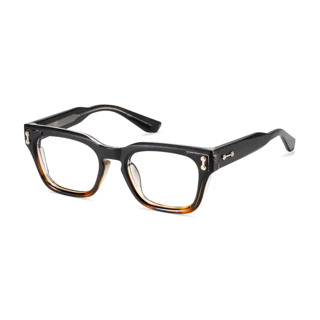 Rectangle Matte Black Eyeglasses