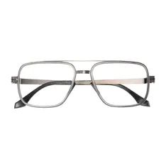 Aviator Transparent Gray Eyeglasses