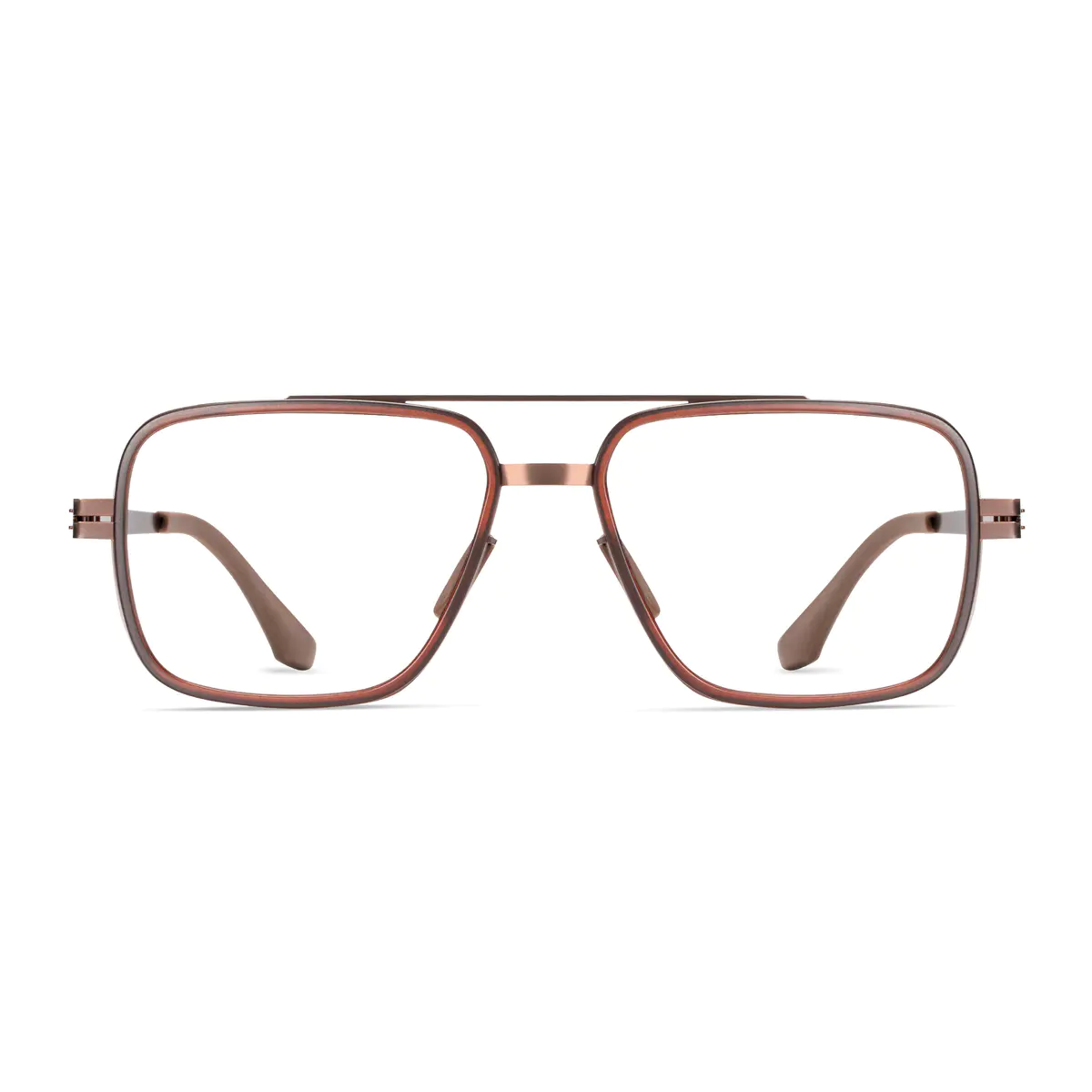 Aviator Transparent Amber Eyeglasses
