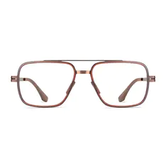 Aviator Transparent Amber Eyeglasses
