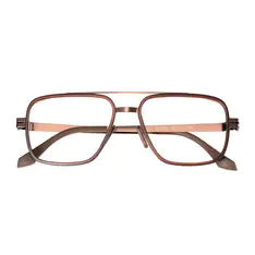 Aviator Transparent Amber Eyeglasses