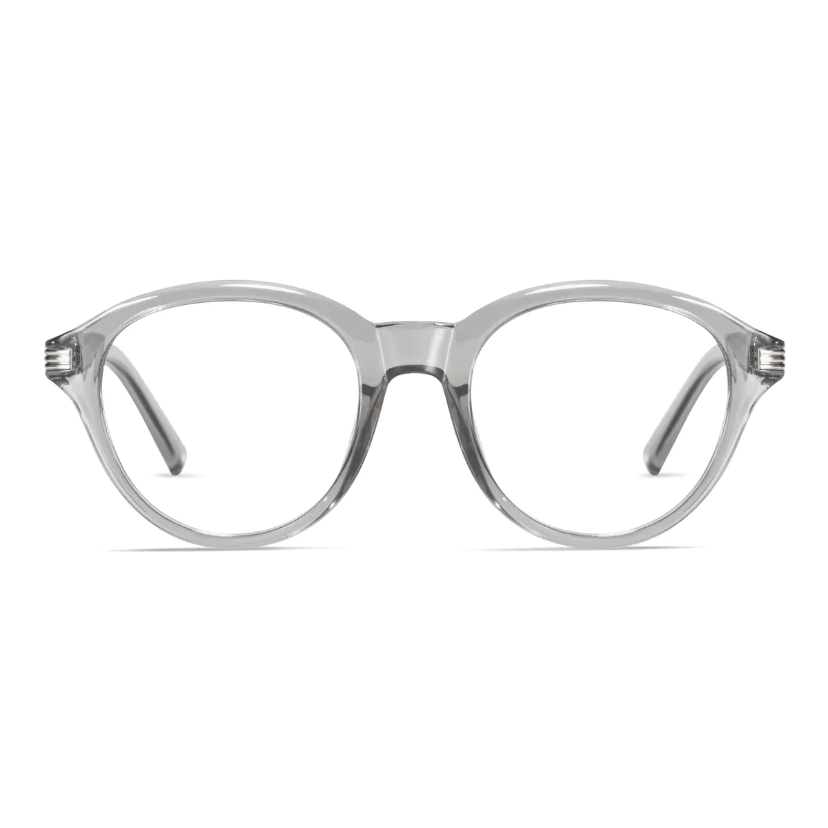 Oval Transparent Gray Eyeglasses