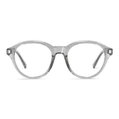 Oval Transparent Gray Eyeglasses