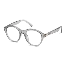 Oval Transparent Gray Eyeglasses