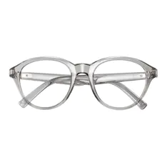 Oval Transparent Gray Eyeglasses