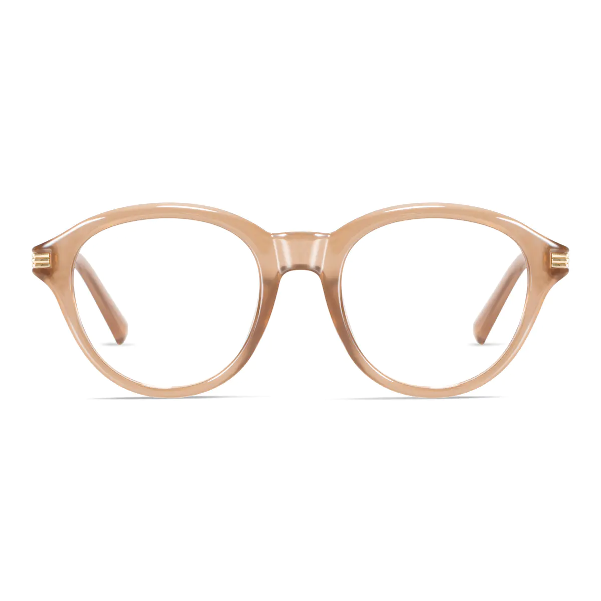 Oval Transparent Amber Eyeglasses