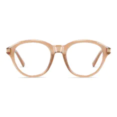Oval Transparent Amber Eyeglasses
