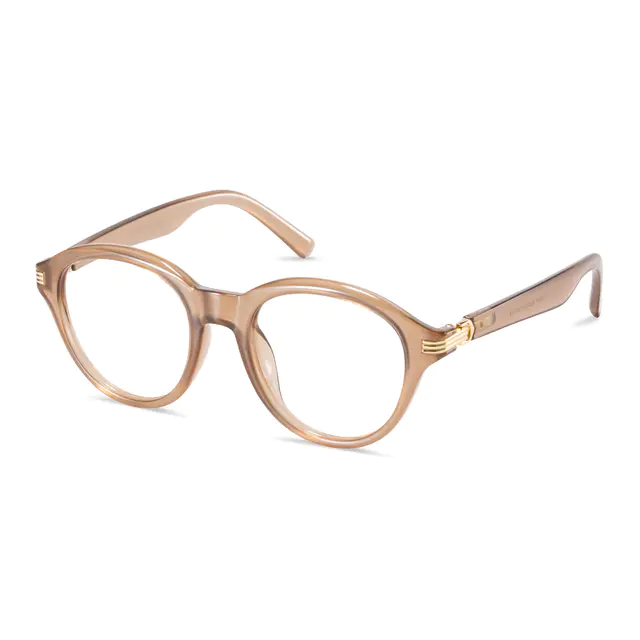 Oval Transparent Amber Eyeglasses