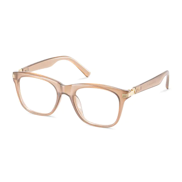 Rectangle Transparent Amber Eyeglasses