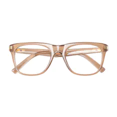 Rectangle Transparent Amber Eyeglasses
