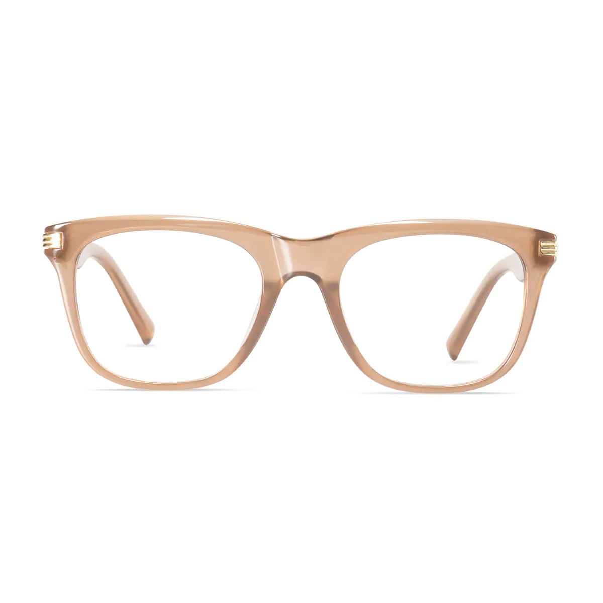 Rectangle Transparent Amber Eyeglasses