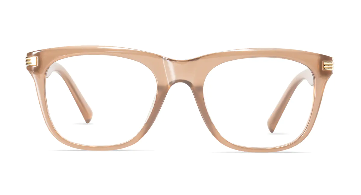 Rectangle Transparent Amber Eyeglasses