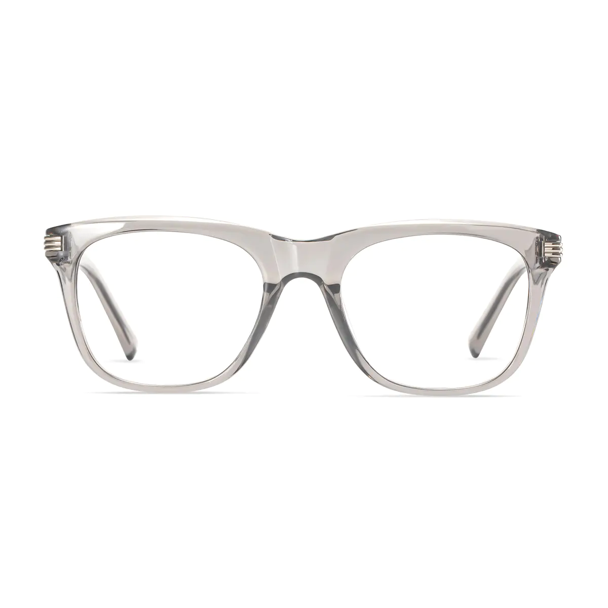 Rectangle Transparent Gray Eyeglasses