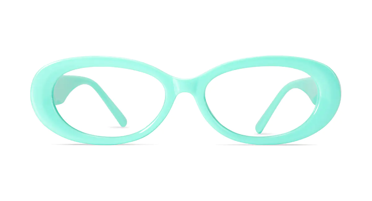 Oval Green Eyeglasses