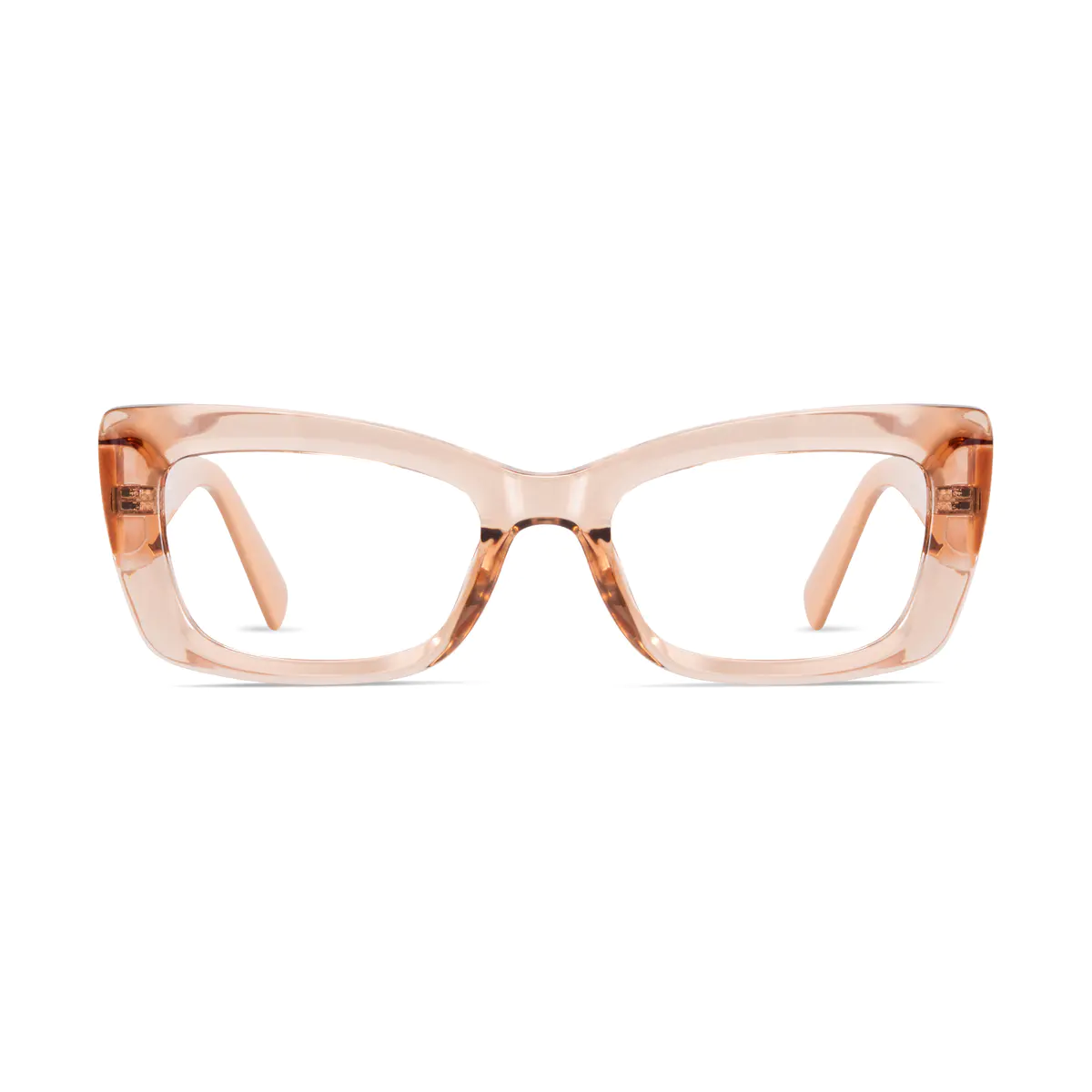 Rectangle Transparent Pink Eyeglasses