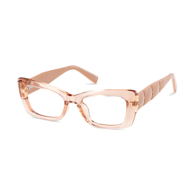 Rectangle Transparent Pink Eyeglasses
