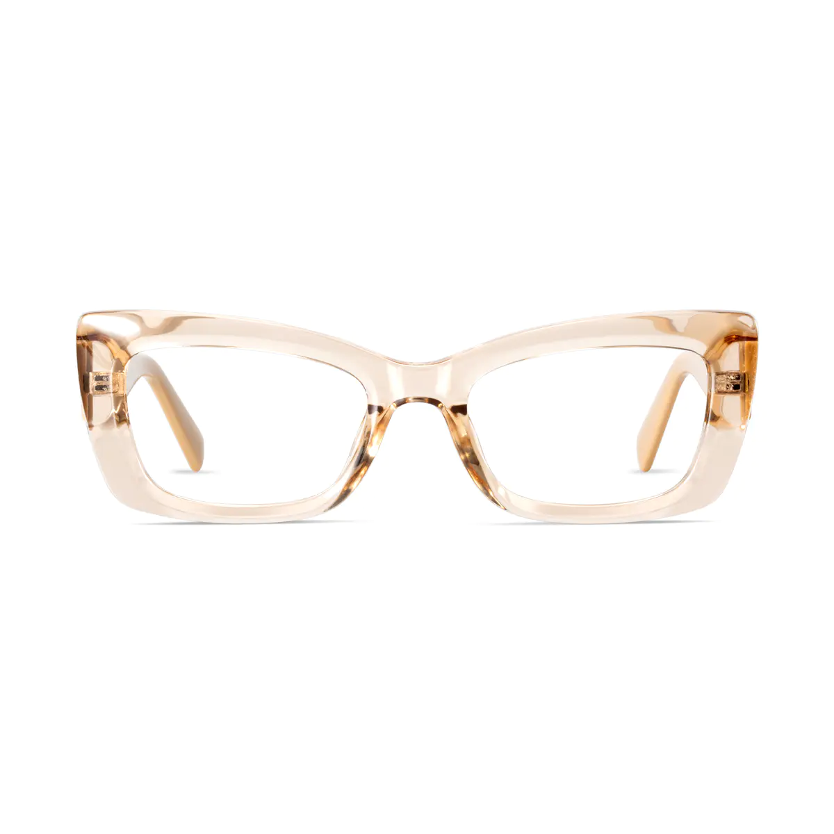 Rectangle Transparent Amber Eyeglasses