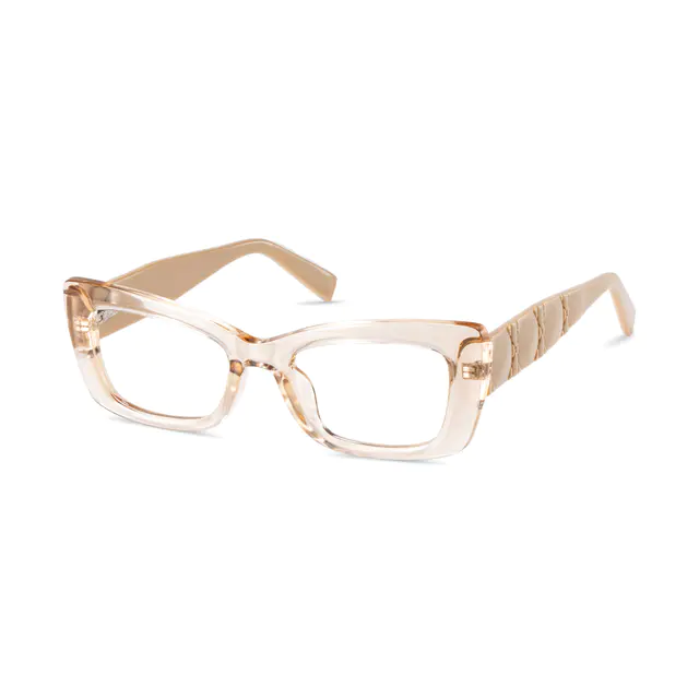 Rectangle Transparent Amber Eyeglasses