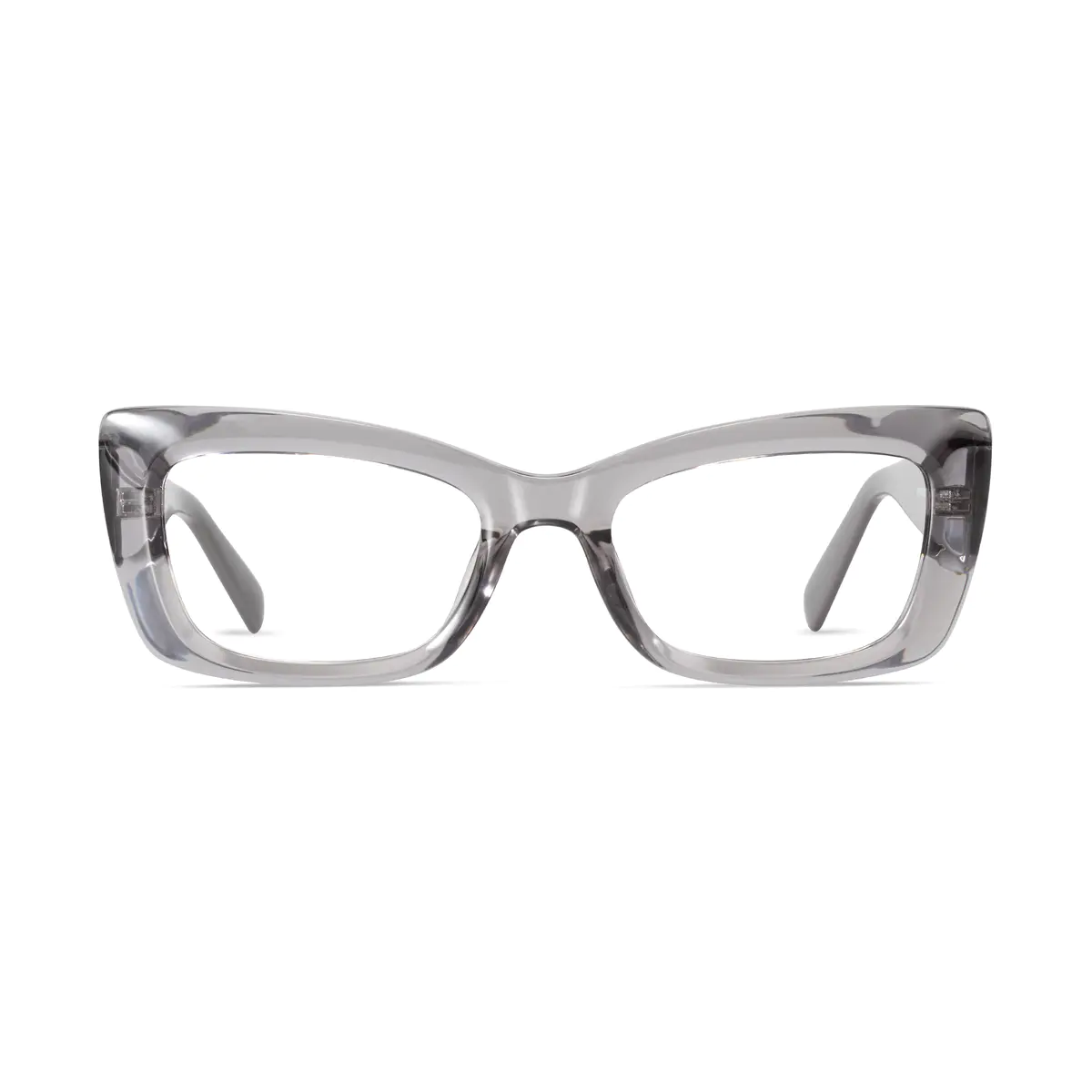 Rectangle Transparent Gray Eyeglasses