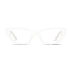Rectangle White Eyeglasses