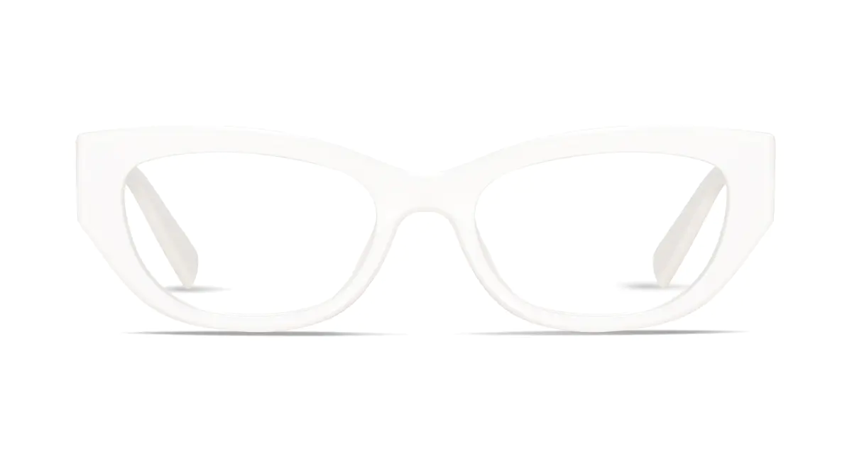 Rectangle White Eyeglasses