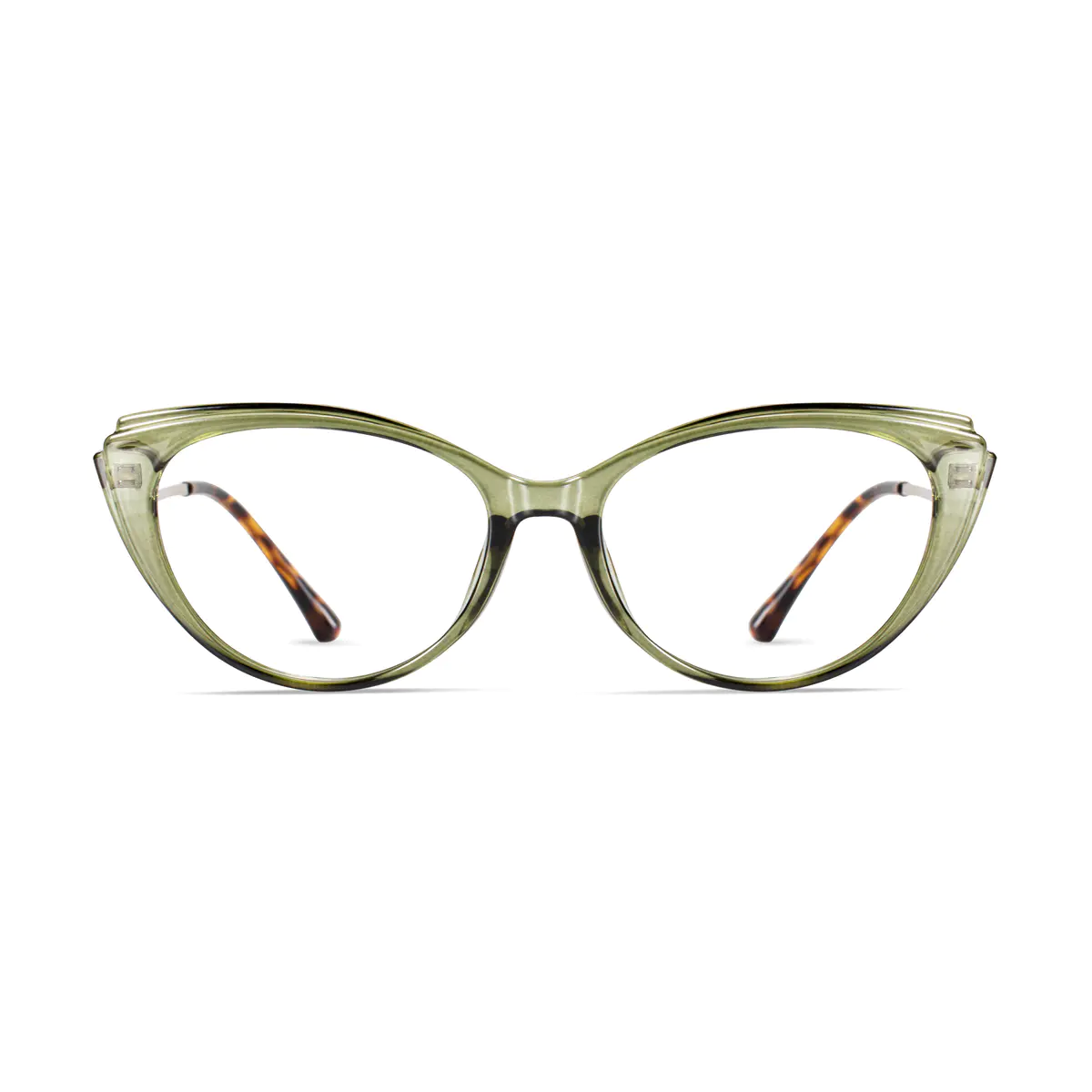 Cat-eye Transparent Green Eyeglasses