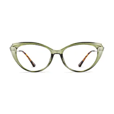 Cat-eye Transparent Green Eyeglasses