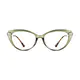 Cat-eye Transparent Green Eyeglasses
