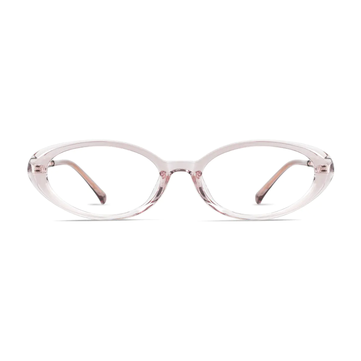 Oval Transparent Pink Eyeglasses