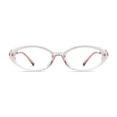 Oval Transparent Pink Eyeglasses
