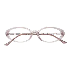 Oval Transparent Pink Eyeglasses