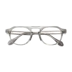 Round Transparent Gray Eyeglasses