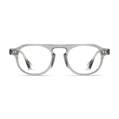 Round Transparent Gray Eyeglasses