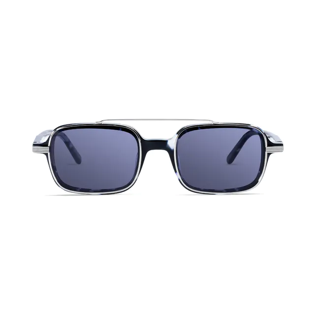 Rectangle Tortoiseshell/Black Clip-On Sunglasses