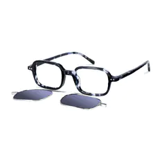 Rectangle Tortoiseshell/Black Clip-On Sunglasses