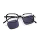 Rectangle Tortoiseshell/Black Clip-On Sunglasses