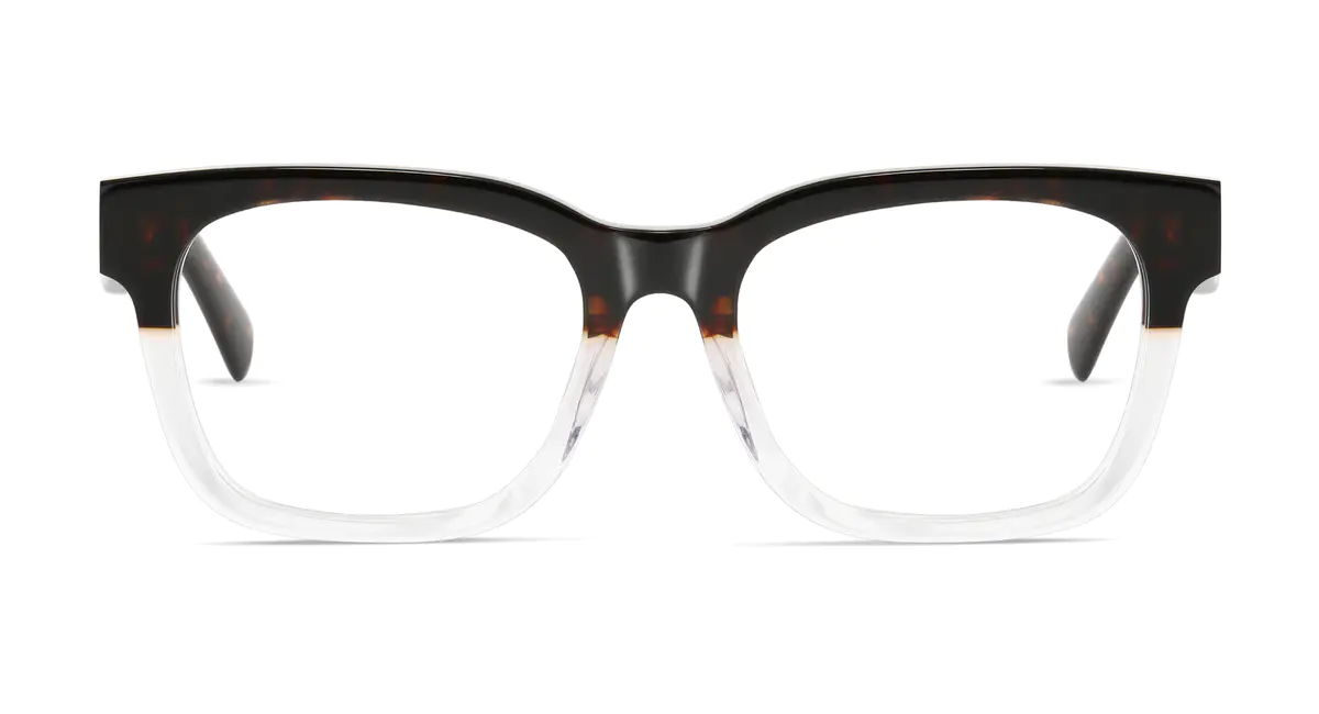 Rectangle Tortoiseshell/Clear Eyeglasses