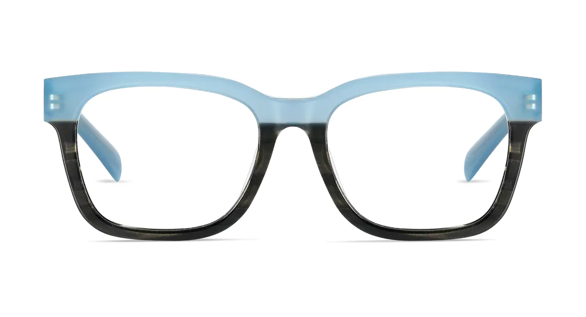 Rectangle Black/Blue Eyeglasses