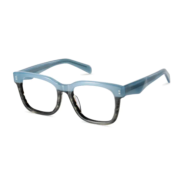 Rectangle Black/Blue Eyeglasses