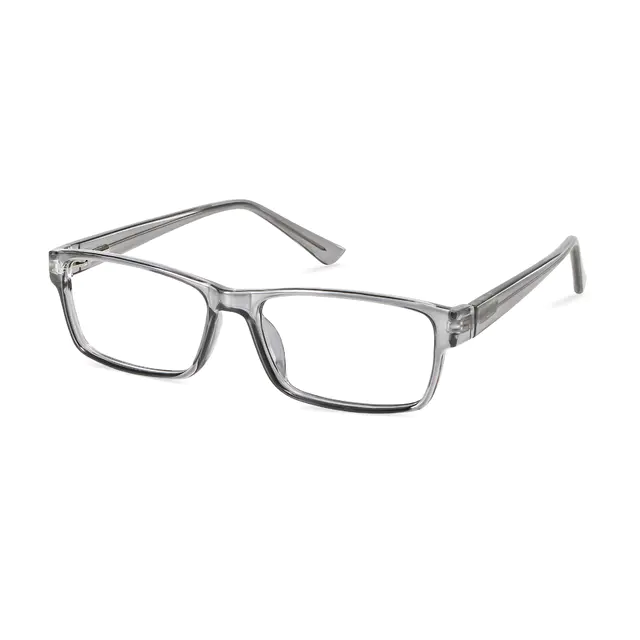 Rectangle Transparent Gray Eyeglasses