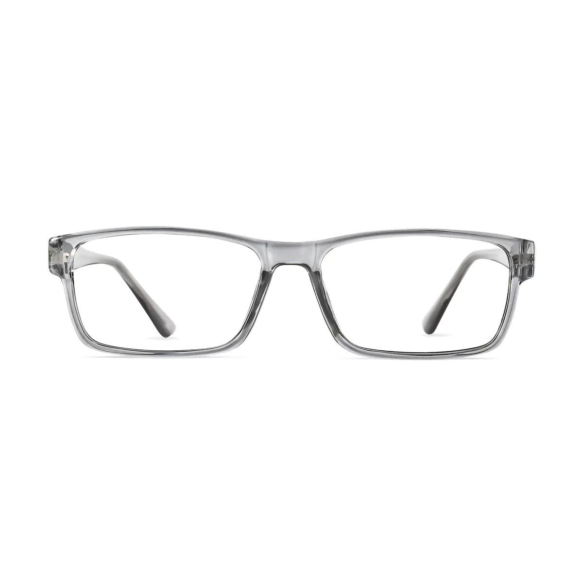 Rectangle Transparent Gray Eyeglasses